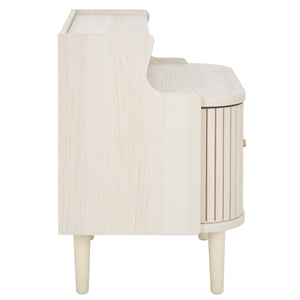 Safavieh Tameka Nightstand With Hutch – Timeless Elegance And Practicality For Your Bedroom Sanctuary Today! Bleached White ,Gold Wood ,Metal Nst9616c