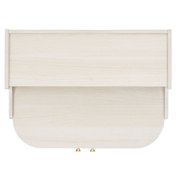 Safavieh Tameka Nightstand With Hutch – Timeless Elegance And Practicality For Your Bedroom Sanctuary Today! Bleached White ,Gold Wood ,Metal Nst9616c