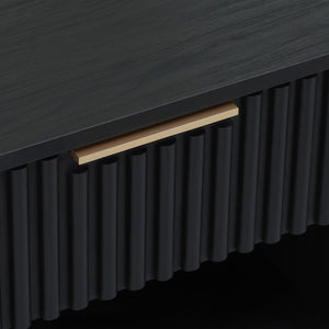 Safavieh LYLIA 1 Drawer Nightstand - Stylish Compact Storage Solution with Elegant Gold Handle Accent Black NST9617B