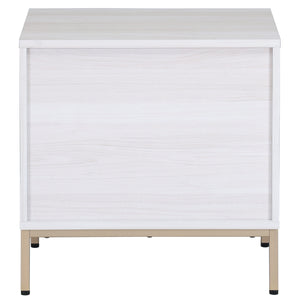 Safavieh Lylia 1 Drawer Nightstand - Elegant Walnut & Black Finish For Modern Bedroom Style And Functionality Bleached White ,Gold Wood,Metal Nst9617c