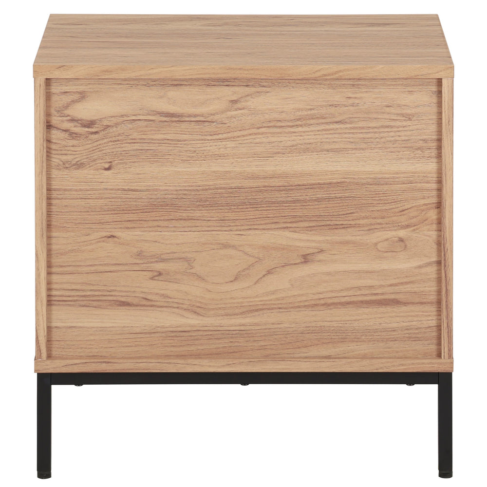 Safavieh Lylia 1 Drawer Nightstand - Elegant Walnut & Black Finish For Modern Bedroom Style And Functionality Oak ,Black Wood,Metal Nst9617d