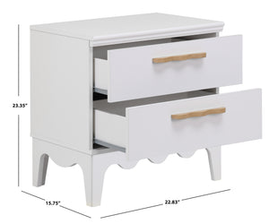 Lovette Modern 2-Drawer Nightstand With Smooth-Glide Storage, Compact Wood Bedside Table For Bedrooms