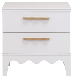Lovette Modern 2-Drawer Nightstand With Smooth-Glide Storage, Compact Wood Bedside Table For Bedrooms