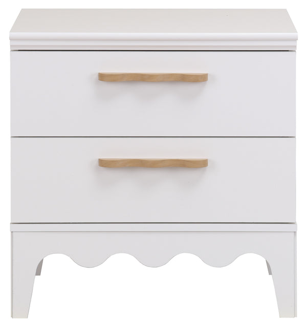Lovette Modern 2-Drawer Nightstand With Smooth-Glide Storage, Compact Wood Bedside Table For Bedrooms