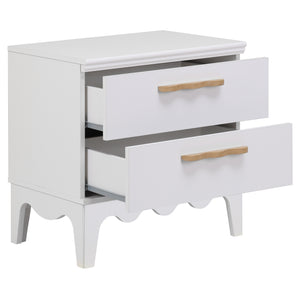 Lovette Modern 2-Drawer Nightstand With Smooth-Glide Storage, Compact Wood Bedside Table For Bedrooms