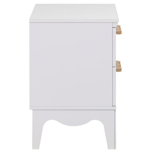Lovette Modern 2-Drawer Nightstand With Smooth-Glide Storage, Compact Wood Bedside Table For Bedrooms