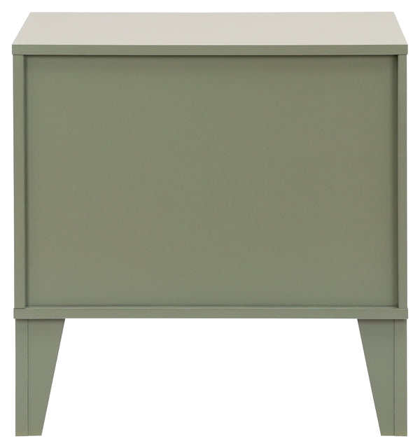 Lovette Modern 2-Drawer Nightstand With Smooth-Glide Storage, Compact Wood Bedside Table For Bedrooms