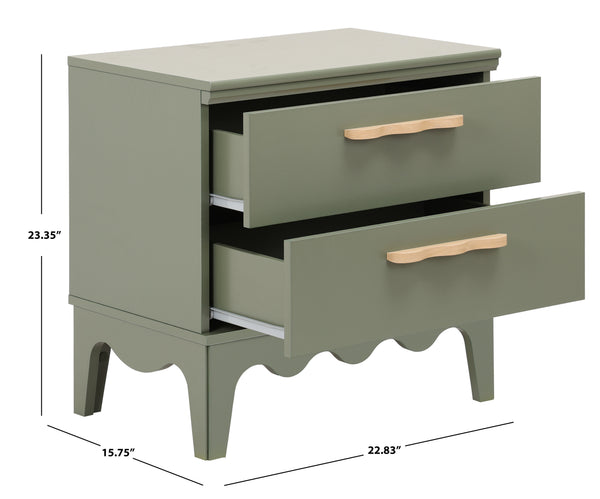 Lovette Modern 2-Drawer Nightstand With Smooth-Glide Storage, Compact Wood Bedside Table For Bedrooms