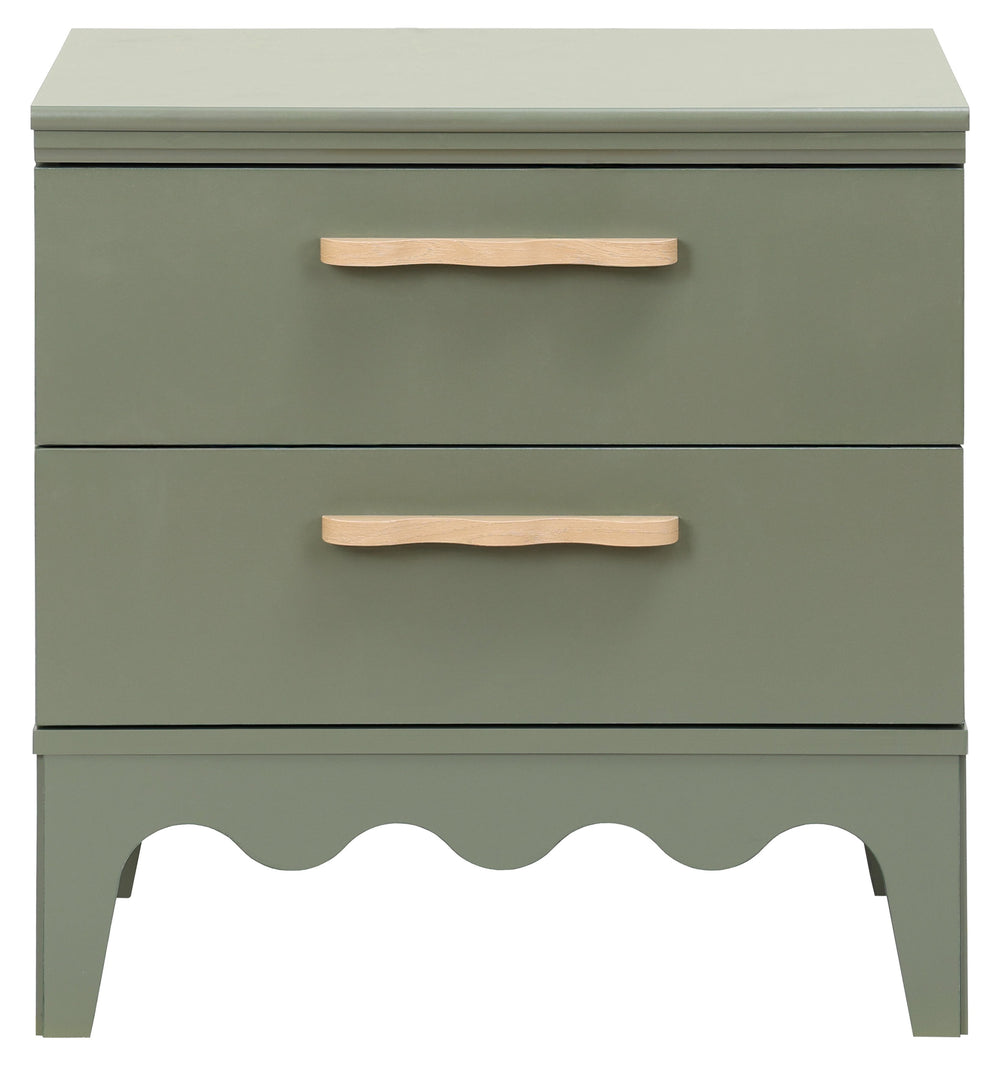 Lovette Modern 2-Drawer Nightstand With Smooth-Glide Storage, Compact Wood Bedside Table For Bedrooms