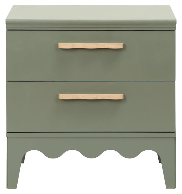 Lovette Modern 2-Drawer Nightstand With Smooth-Glide Storage, Compact Wood Bedside Table For Bedrooms