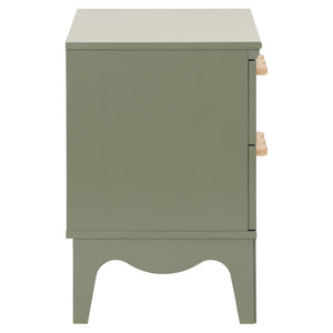 Lovette Modern 2-Drawer Nightstand With Smooth-Glide Storage, Compact Wood Bedside Table For Bedrooms