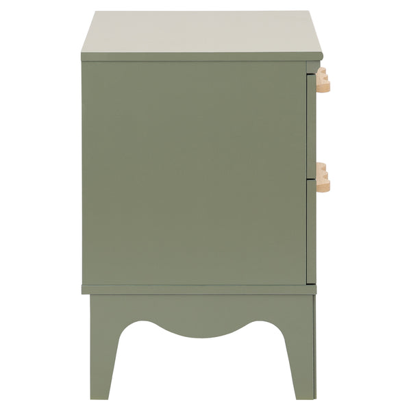 Lovette Modern 2-Drawer Nightstand With Smooth-Glide Storage, Compact Wood Bedside Table For Bedrooms