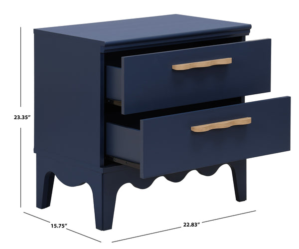 Lovette Modern 2-Drawer Nightstand With Smooth-Glide Storage, Compact Wood Bedside Table For Bedrooms