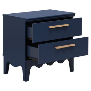Lovette Modern 2-Drawer Nightstand With Smooth-Glide Storage, Compact Wood Bedside Table For Bedrooms