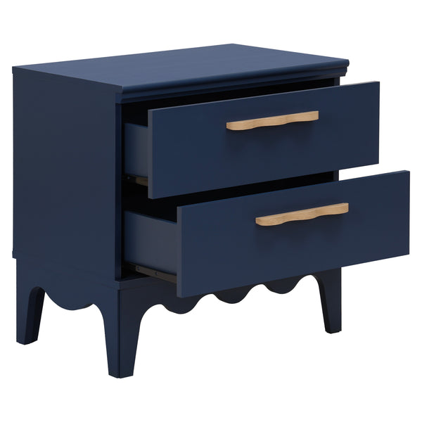 Lovette Modern 2-Drawer Nightstand With Smooth-Glide Storage, Compact Wood Bedside Table For Bedrooms