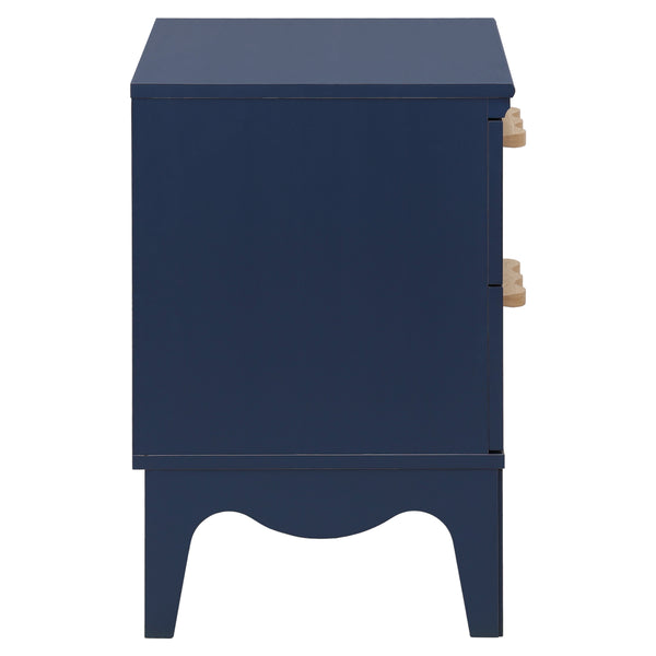 Lovette Modern 2-Drawer Nightstand With Smooth-Glide Storage, Compact Wood Bedside Table For Bedrooms