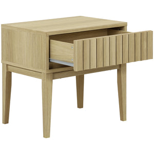 Fidia Solid Wood Nightstand With Drawer – Timeless Minimalist Bedside Storage For Modern Bedrooms