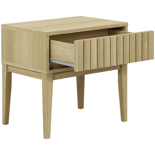 Fidia Solid Wood Nightstand With Drawer – Timeless Minimalist Bedside Storage For Modern Bedrooms