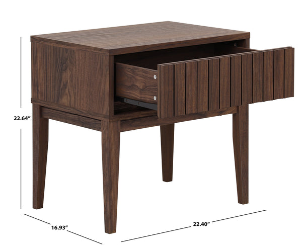 Fidia Solid Wood Nightstand With Drawer – Timeless Minimalist Bedside Storage For Modern Bedrooms