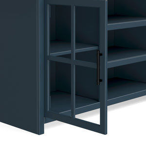 Legends Furniture Bridgevine Home Nantucket 67 Inch Tv Stand Console For Tvs Up To 80 Inches, No Assembly Required, Blue Denim And Whiskey Finish Blue Denim And Whiskey, Blue Poplar Solids And Okoume Veneers With Knotty Alder Top Nt1210.Bwk