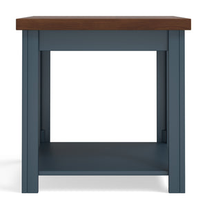 Legends Furniture Bridgevine Home Nantucket 24 Inch Side Table, No Assembly Required, Blue Denim And Whiskey Finish Blue Denim And Whiskey, Blue Poplar Solids And Okoume Veneers With Knotty Alder Top Nt4110.Bwk