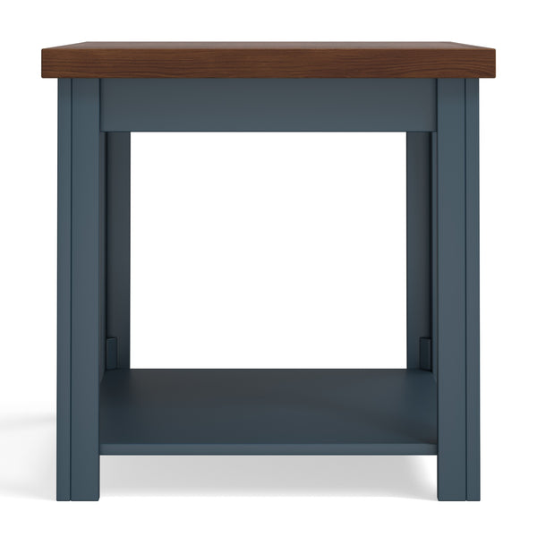 Legends Furniture Bridgevine Home Nantucket 24 Inch Side Table, No Assembly Required, Blue Denim And Whiskey Finish Blue Denim And Whiskey, Blue Poplar Solids And Okoume Veneers With Knotty Alder Top Nt4110.Bwk