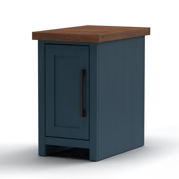 Legends Furniture Bridgevine Home Nantucket 14 Inch Chairside Table, No Assembly Required, Blue Denim And Whiskey Finish Blue Denim And Whiskey, Blue Poplar Solids And Okoume Veneers With Knotty Alder Top Nt4520.Bwk