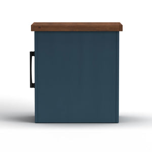 Legends Furniture Bridgevine Home Nantucket 14 Inch Chairside Table, No Assembly Required, Blue Denim And Whiskey Finish Blue Denim And Whiskey, Blue Poplar Solids And Okoume Veneers With Knotty Alder Top Nt4520.Bwk