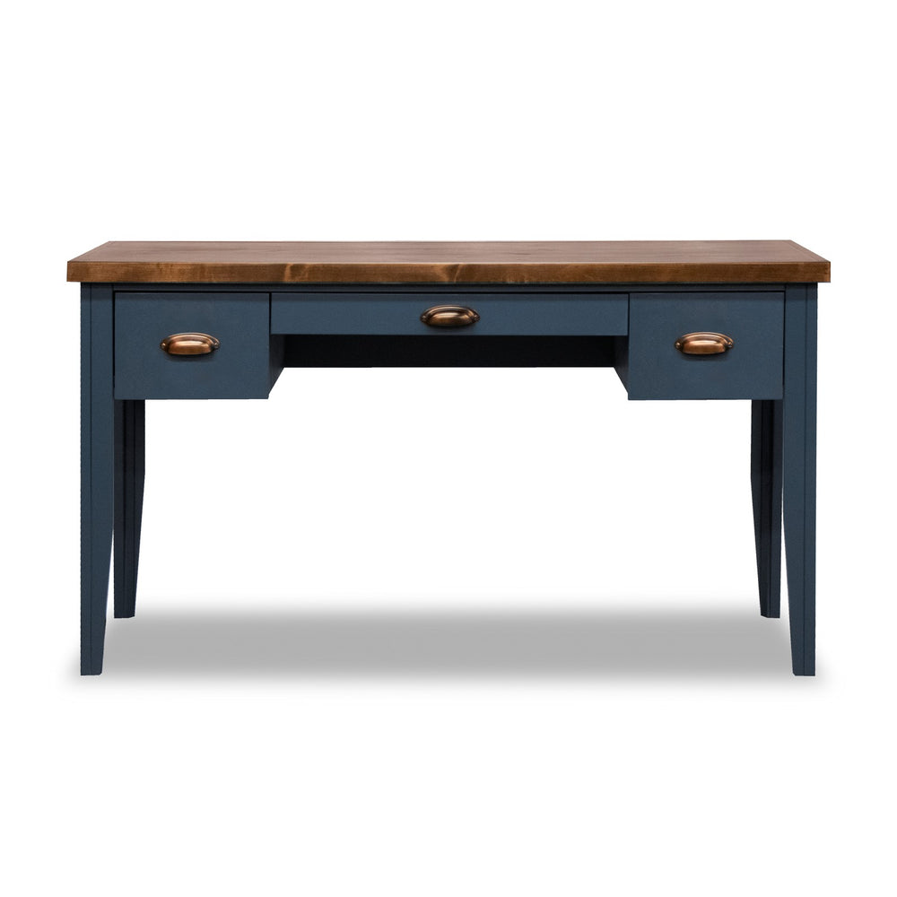 Legends Furniture Bridgevine Home Nantucket 53 Inch Writing Desk, No Assembly Required, Blue Denim And Whiskey Finish Blue Denim And Whiskey, Blue Poplar Solids And Okoume Veneers With Knotty Alder Top Nt6210.Bwk