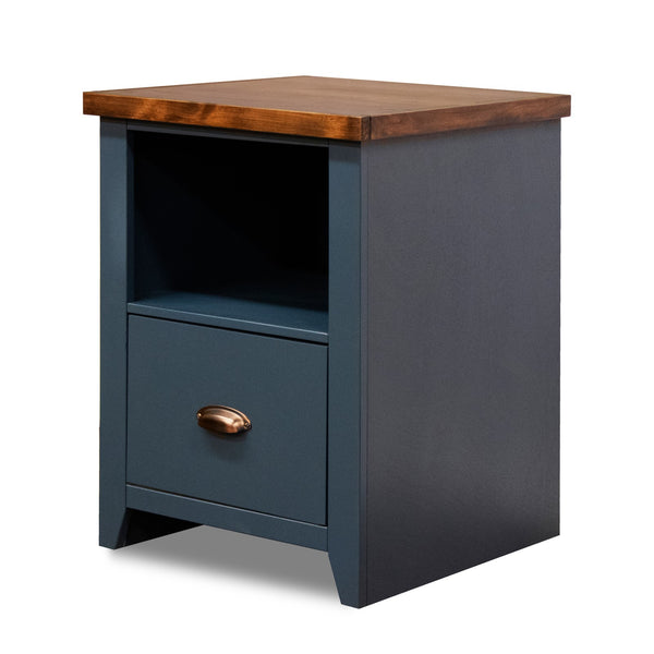 Legends Furniture Bridgevine Home Nantucket 22 Inch 1-drawer File, No Assembly Required, Blue Denim And Whiskey Finish Blue Denim And Whiskey, Blue Poplar Solids And Okoume Veneers With Knotty Alder Top Nt6805.Bwk