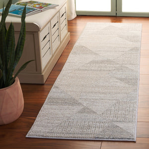 Safavieh Northport Elegant Power-loomed Runner Rug For Modern Hallways, Soft Comfort With Minimalist Style Ivory ,Grey 55% Polyester,45% Polypropylene Ntp402a-28