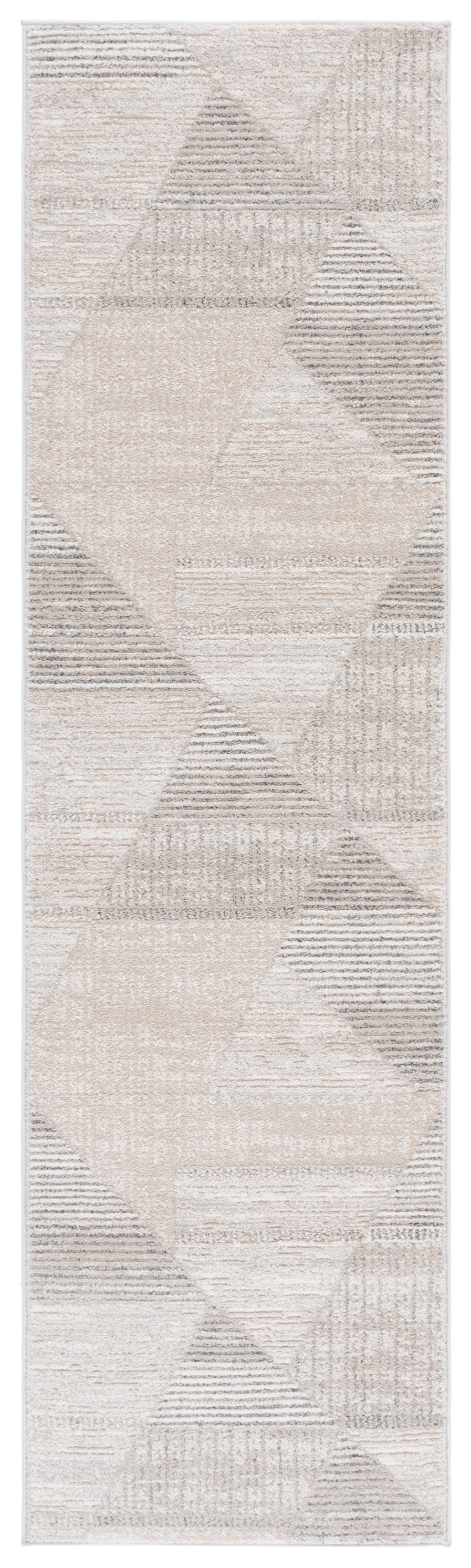 Safavieh Northport Elegant Power-loomed Runner Rug For Modern Hallways, Soft Comfort With Minimalist Style Ivory ,Grey 55% Polyester,45% Polypropylene Ntp402a-7sq