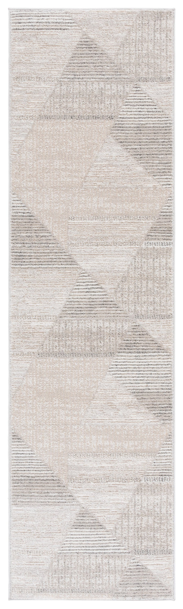 Safavieh Northport Elegant Power-loomed Runner Rug For Modern Hallways, Soft Comfort With Minimalist Style Ivory ,Grey 55% Polyester,45% Polypropylene Ntp402a-28