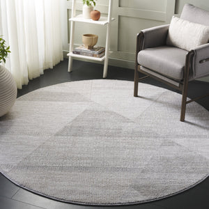 Safavieh Northport Elegant Power-loomed Runner Rug For Modern Hallways, Soft Comfort With Minimalist Style Ivory ,Grey 55% Polyester,45% Polypropylene Ntp402a-7r