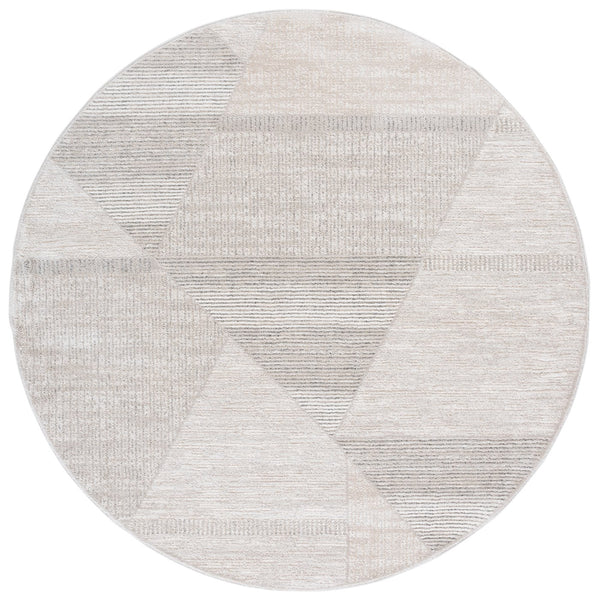Safavieh Northport Elegant Power-loomed Runner Rug For Modern Hallways, Soft Comfort With Minimalist Style Ivory ,Grey 55% Polyester,45% Polypropylene Ntp402a-7r