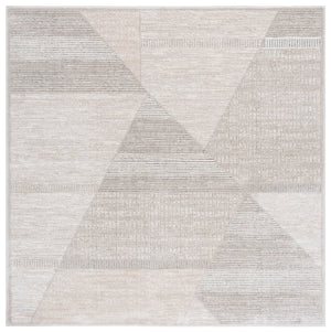 Safavieh Northport Elegant Power-loomed Runner Rug For Modern Hallways, Soft Comfort With Minimalist Style Ivory ,Grey 55% Polyester,45% Polypropylene Ntp402a-7sq