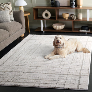Safavieh Northport Elegant Area Rug Runner - Soft, Durable Power Loomed Design For Modern Home Décor Ivory ,Grey 55% Polyester,45% Polypropylene Ntp404a-5