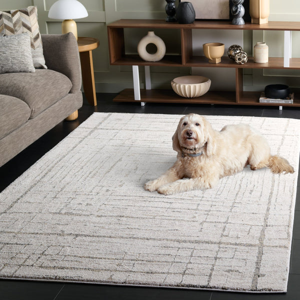 Safavieh Northport Elegant Area Rug Runner - Soft, Durable Power Loomed Design For Modern Home Décor Ivory ,Grey 55% Polyester,45% Polypropylene Ntp404a-5