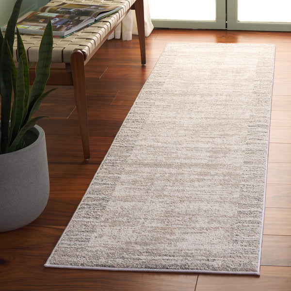 Safavieh Northport Modern Area Runner Rug - Elegant Power Loomed Design For Stylish Home Decor Enhancement Ivory ,Grey 55% Polyester,45% Polypropylene Ntp408a-28