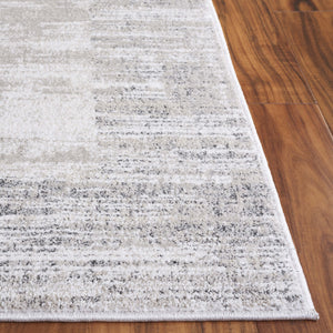 Safavieh Northport Modern Area Runner Rug - Elegant Power Loomed Design For Stylish Home Decor Enhancement Ivory ,Grey 55% Polyester,45% Polypropylene Ntp408a-5