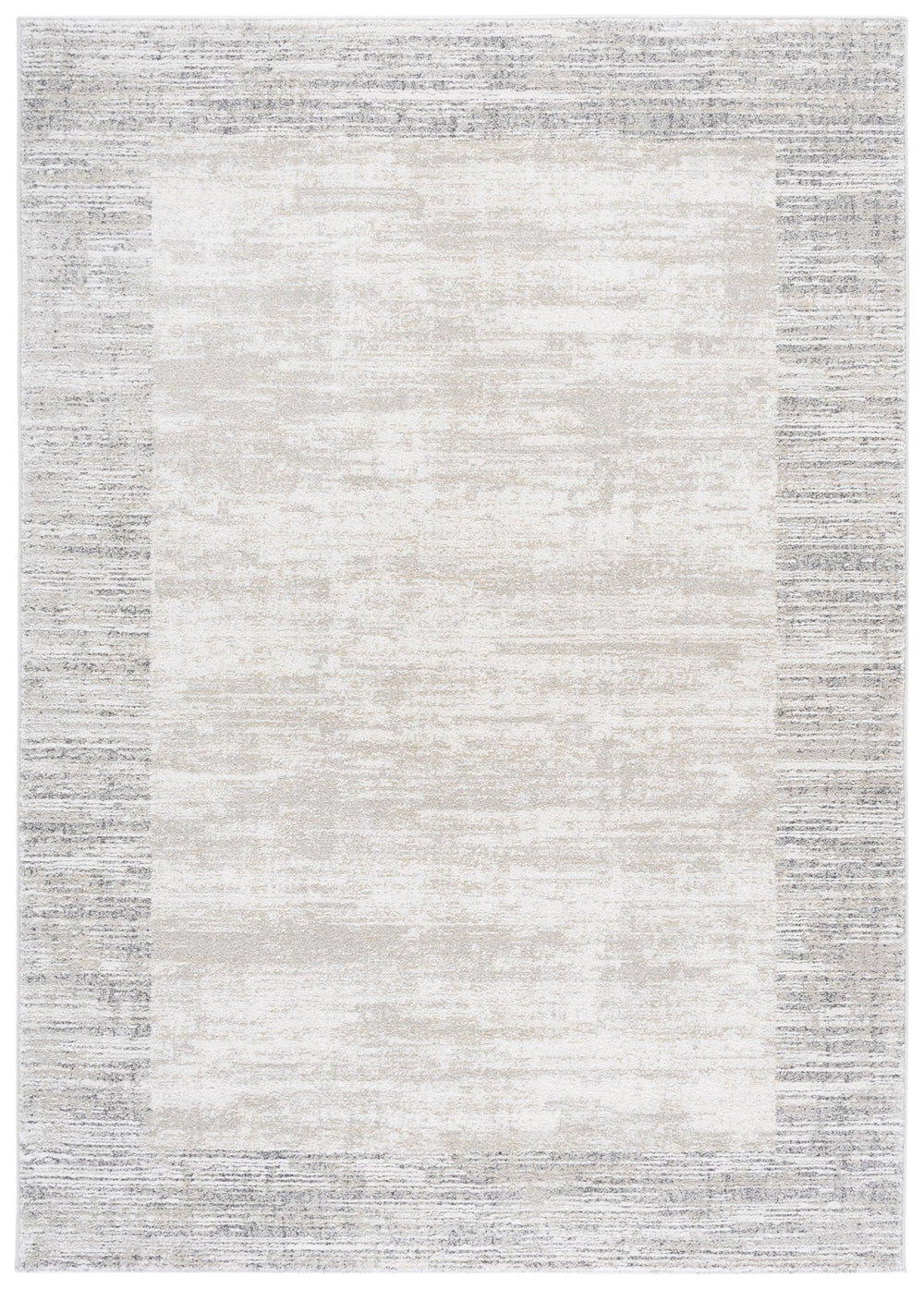 Safavieh Northport Modern Area Runner Rug - Elegant Power Loomed Design For Stylish Home Decor Enhancement Ivory ,Grey 55% Polyester,45% Polypropylene Ntp408a-5