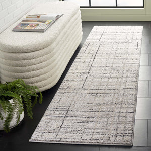 Safavieh Northport Ivory Charcoal Area Rug 6'7"X9'6" Power‑Loomed Turkey Plush 3/4" Pile Durable Polyester Blend NTP420A-6