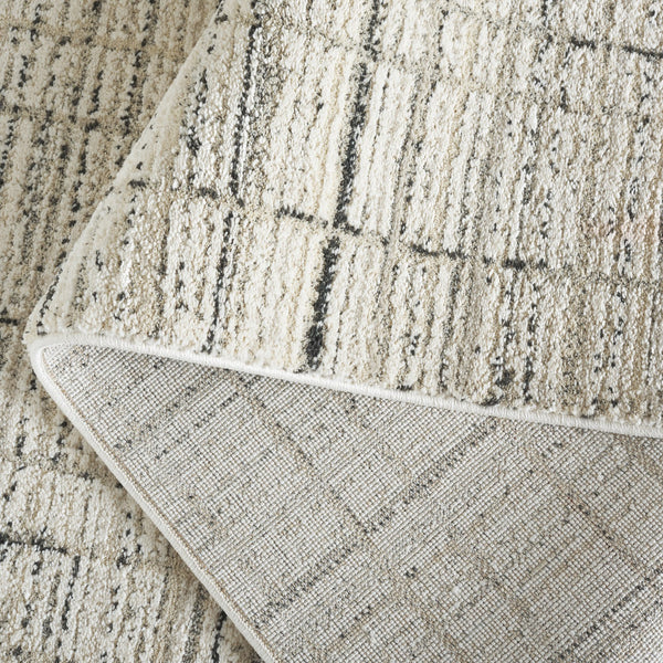 Safavieh Northport Ivory Charcoal Area Rug 6'7"X9'6" Power‑Loomed Turkey Plush 3/4" Pile Durable Polyester Blend NTP420A-6
