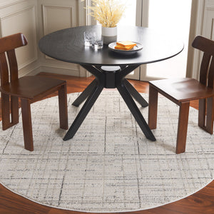 Safavieh Northport Ivory Charcoal Area Rug 6'7"X9'6" Power‑Loomed Turkey Plush 3/4" Pile Durable Polyester Blend NTP420A-6