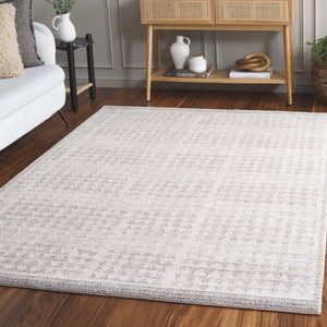 Safavieh Northport Ivory & Dark Grey Turkish Rug 6'7"X9'6" Power-Loomed 55% Polyester 45% Polypropylene Cushioning NTP430A-6