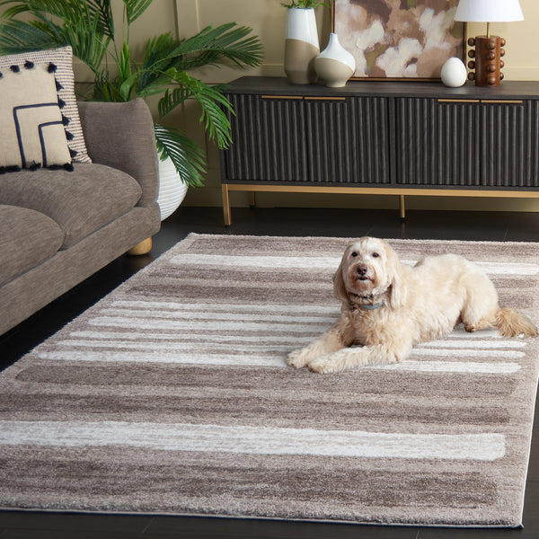 Safavieh Northport Contemporary Runner - Elegant Power-loomed Design In Soothing Hues For Home Decor Taupe ,Ivory 65% Polypropylene,35% Polyester Ntp810e-5
