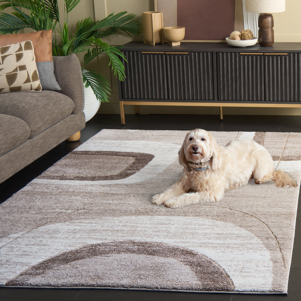 Safavieh Northport Area Rug - Modern Taupe And Ivory Design For Elegant Living Spaces, Soft And Durable Taupe ,Ivory 65% Polypropylene,35% Polyester Ntp812e-9