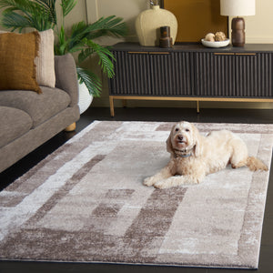 Safavieh Northport Contemporary Runner Rug In Elegant Taupe And Ivory - Ideal For Hallways And High-traffic Areas Taupe ,Ivory 65% Polypropylene,35% Polyester Ntp818e-28