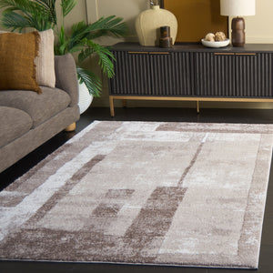 Safavieh Northport Contemporary Area Rug - Soft Taupe & Ivory Design For Modern Living Spaces And Elegance Taupe ,Ivory 65% Polypropylene,35% Polyester Ntp818e-5