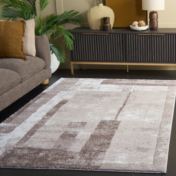 Safavieh Northport Contemporary Area Rug - Soft Taupe & Ivory Design For Modern Living Spaces And Elegance Taupe ,Ivory 65% Polypropylene,35% Polyester Ntp818e-5